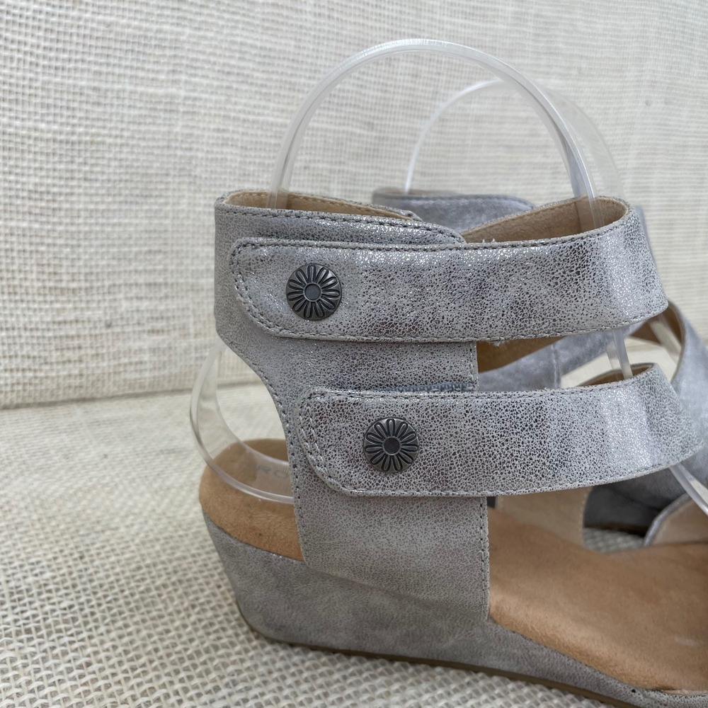 Rockport Briah Perf Sling Silver Metallic Wedge Sandals CH5113‎ Womens 7.5 M - Picture 6 of 11